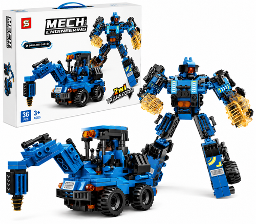2-u-1 građevinski set – bušilica i robot