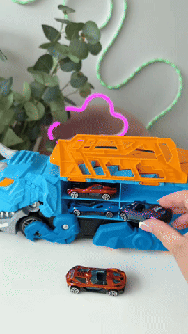 Dinosaurus T-REX Garaža sa autićima - deca se igraju