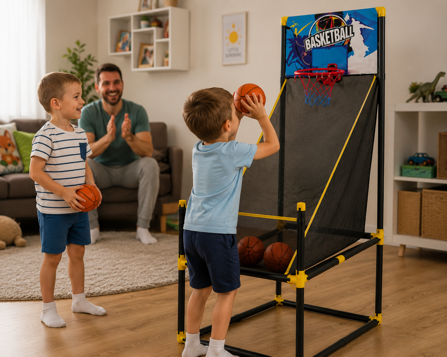 Dečiji košarkaški set - deca se igraju